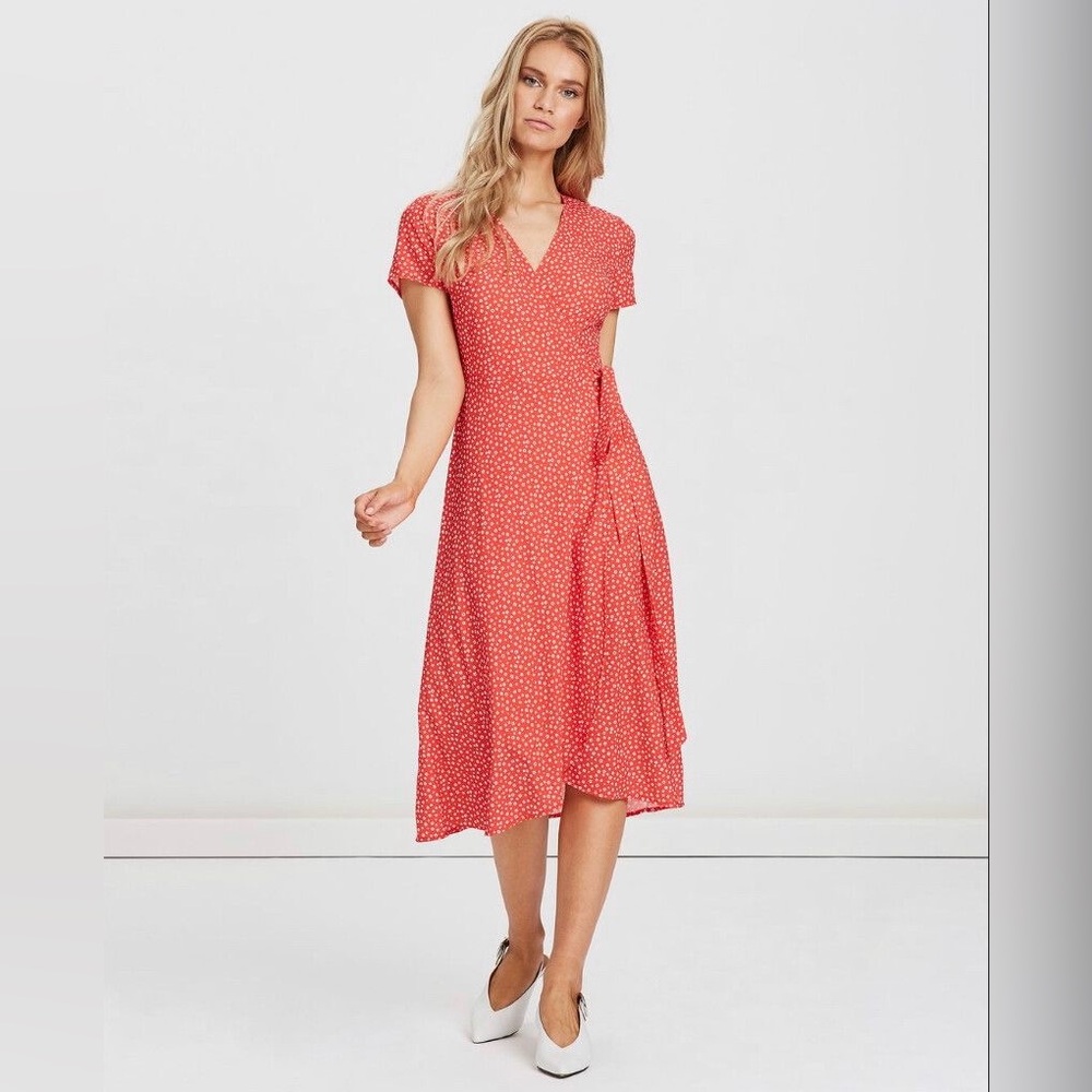 YELLOW Charlie Holiday ditsy wrap dress